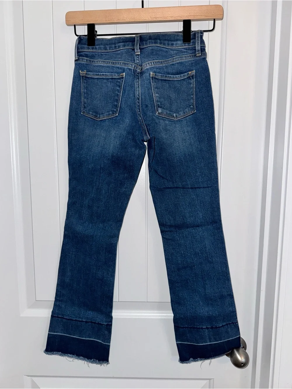 Old Navy Girls Size 8 Bootcut Jeans Distressed Raw Hem